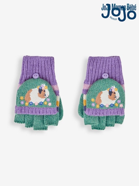 JoJo Maman Bébé Green Girls' Guinea Pig Striped Gloves (665975) | 931 UAH