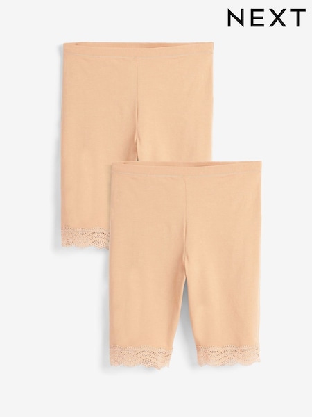 Pastel Rose Nude Cotton Blend Anti-Chafe Shorts 2 Pack (666072) | OMR10