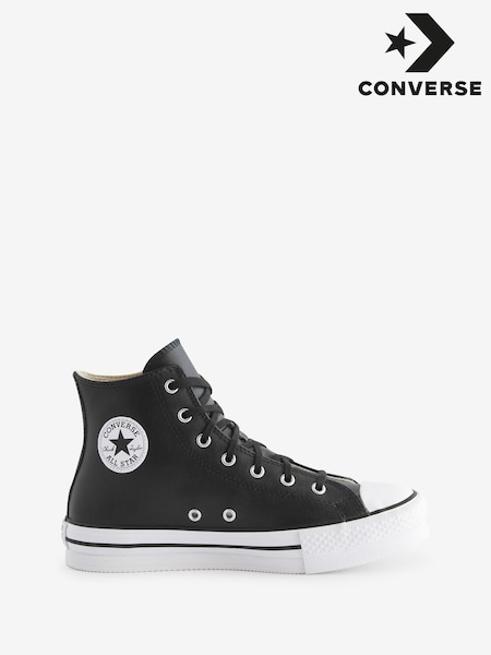 Converse Black EVA Leather Lift Youth Trainers (666142) | €80