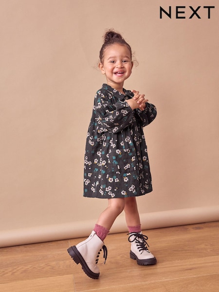 Black Floral 100% Cotton Shirt Dress (3mths-8yrs) (666507) | €8.50 - €10.50