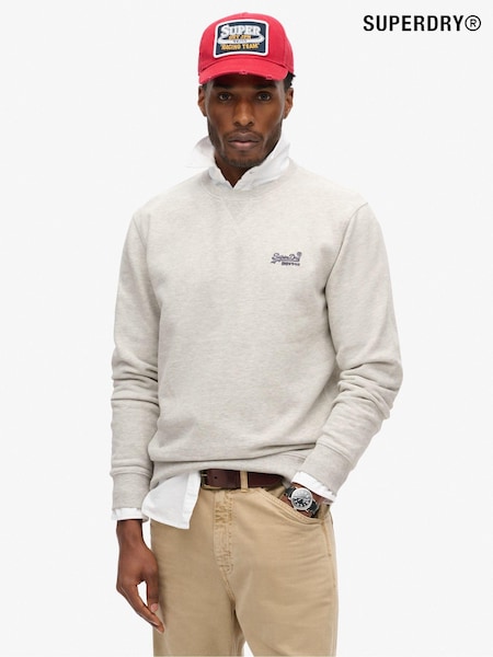 Glacier Grey Marl - Superdry Essential Logo Pyöreä kaula-aukko Loose Fit Collegepaita (667257) | €55