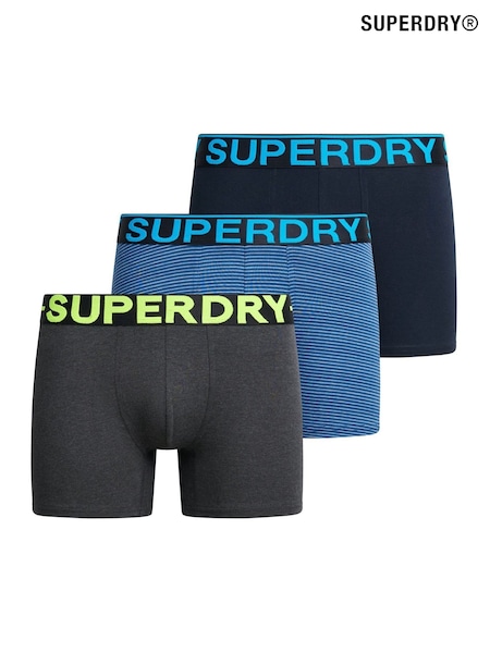Superdry Navy/Blue Stripe/Navy Feeder Boxers 3 Pack (667399) | €46