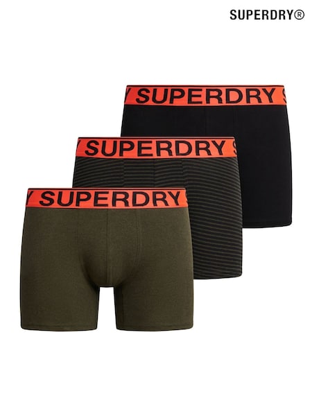 Superdry Khaki Stripe/Khaki Grit/Black Boxers 3 Pack (667435) | €45