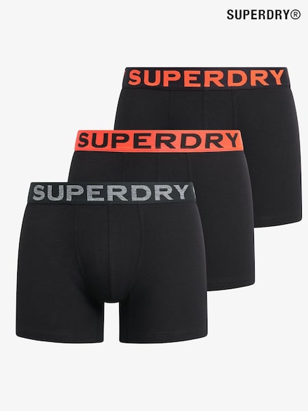 Czarno-pomarańczowy - Zestaw 3 par bokserek Superdry (667577) | 95 zł