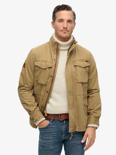 Superdry Sandstone Brown 100% Cotton Rookie Military Jacket (667814) | ₪0