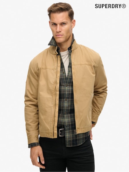 Superdry Canyon Beige Classic Harrington 100% Cotton Jacket (667828) | €144
