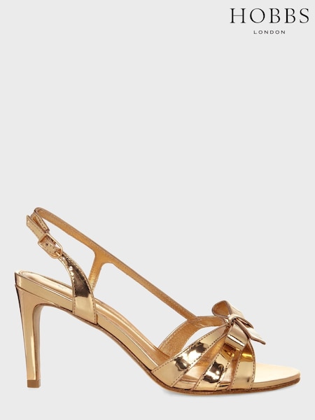Hobbs Gold Anastasia Bow Sandals (667848) | €89