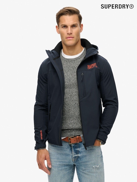 Темно-синий Eclipse - Superdry Hooded Soft Shell Trekker Jacket (667880) | €129