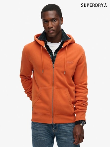 Superdry Brown Autumn Glaze Essential Logo Zip-Up Hoodie (667909) | R$ 545