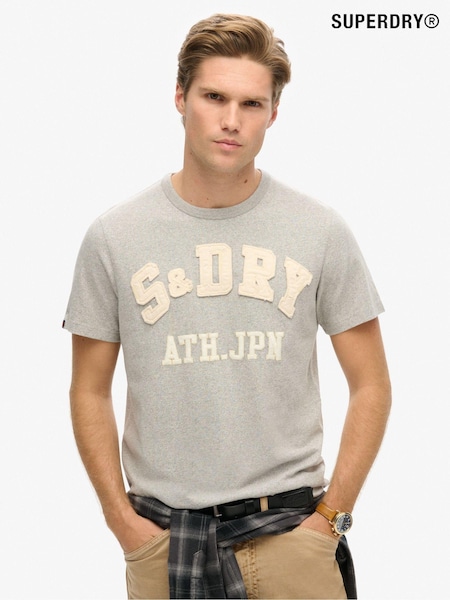 Superdry Light Grey Marl 100% Cotton Vintage Athletic Short Sleeve T-Shirt (667951) | €53