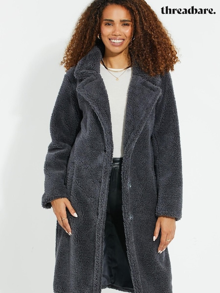 Threadbare Grey Borg Single Breasted Overcoat (668169) | €34