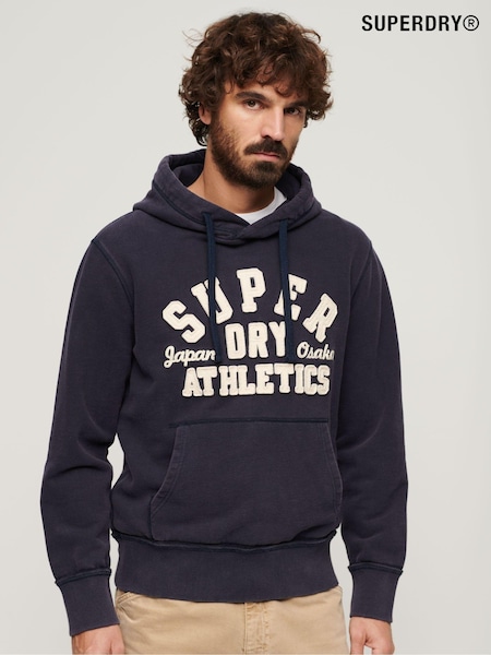 Superdry Eclipse Navy 100% Cotton Vintage Athletic Hoodie (668218) | €47