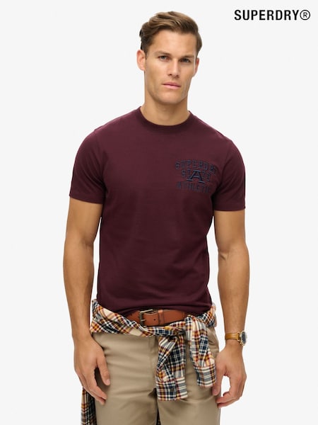 Superdry Red 100% Cotton Embroidered Superstate Athletic Logo T-Shirt (668235) | €20