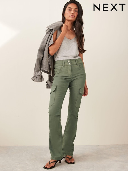 Khaki Green Cargo Bootcut Lift Slim and Shape Jeans (668357) | €22