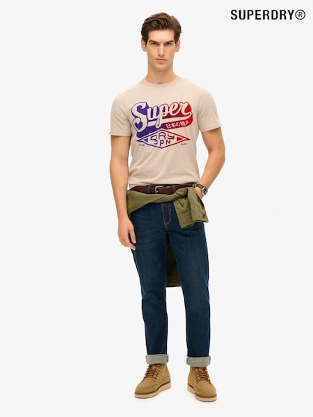 Superdry Cream Flocked Faded Graphic T-Shirt (668409) | R$ 295