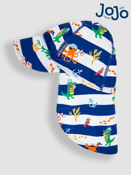 JoJo Maman Bébé Navy Blue Pirate UPF 50 Sun Protection Hat (668461) | R$ 140