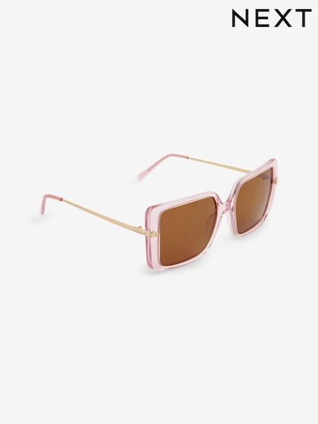 Light Pink Crystal Bling Square Sunglasses (669719) | €8