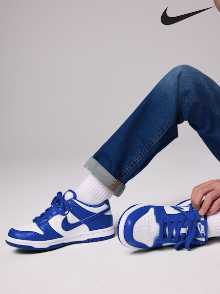 Nike Racer Blue/White Youth Dunk Low Trainers (669775) | €89