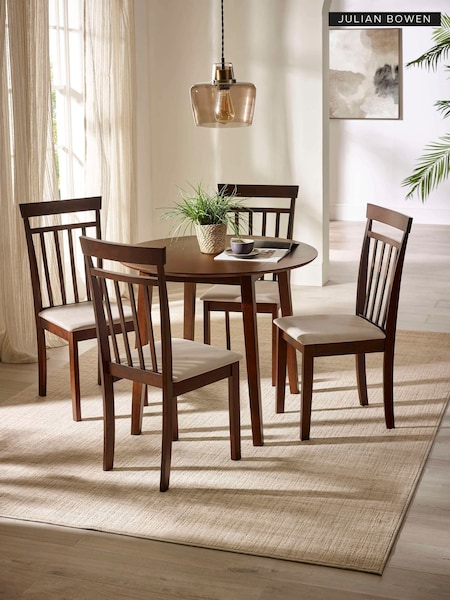 Julian Bowen Coast Round Extendable Dropleaf Dining Set With 4 Chairs
