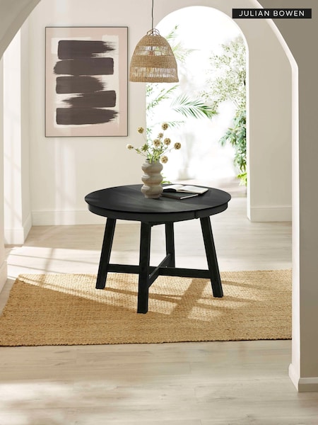 Julian Bowen Annika Round Extending Dining Set With 4 Rattan Chairs
