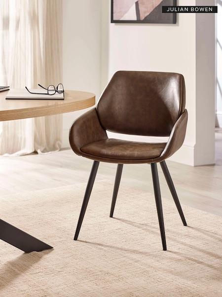 Julian Bowen Set Of 2 Parker Faux Leather Dining Chairs