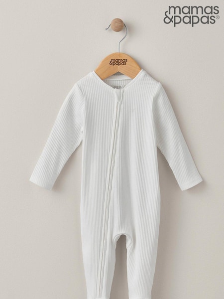 Mamas & Papas White Basics Zip All-In-One (66Z173) | 23 €
