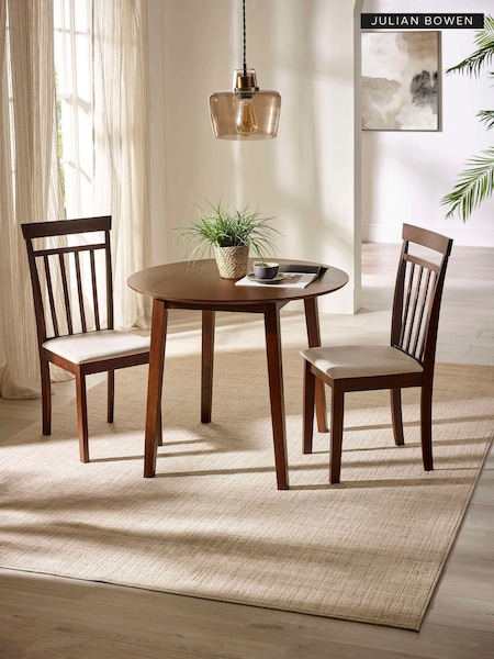 Julian Bowen Coast Round Extendable Dropleaf Dining Set With 2 Chairs