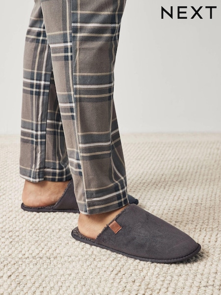 Grey Textured Mule Slippers (670611) | €21