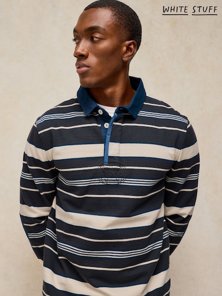 Gris - Regular White Stuff Yarmouth Stripe Rugby Shirt