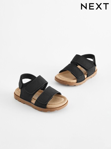 Black Double Touch Fastening Strap Corkbed Sandals (670962) | €5 - €6