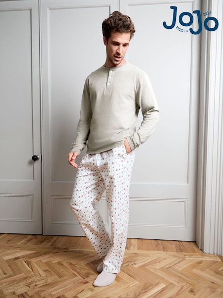 Rayas navideñas con personajes en color crema - Regular Jojo Maman Bébé Men's Pyjamas