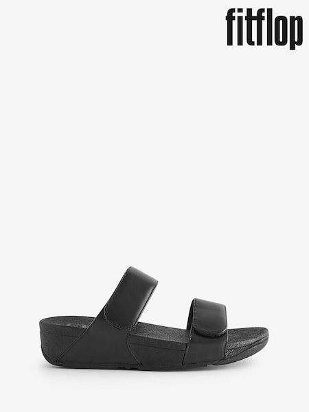 FitFlop Lulu Adjustable Leather Slide Sandals (671314) | AED466