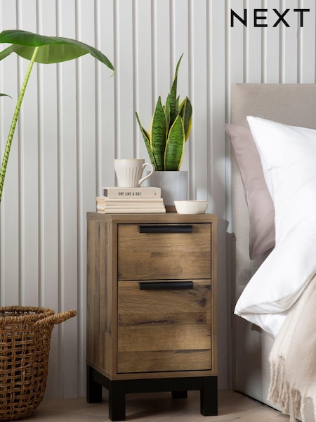Dark Bronx Oak Effect Set of 2 Bedside Table (671398) | €305