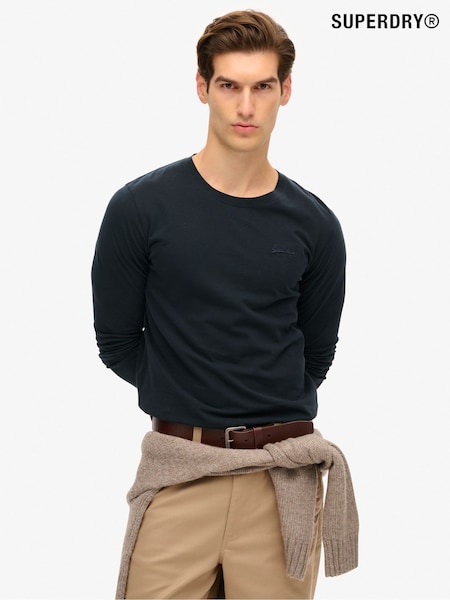 Затемнення флоту - Superdry 100% Cotton базові Logo лонгслів Top (672152) | 1 502 грн