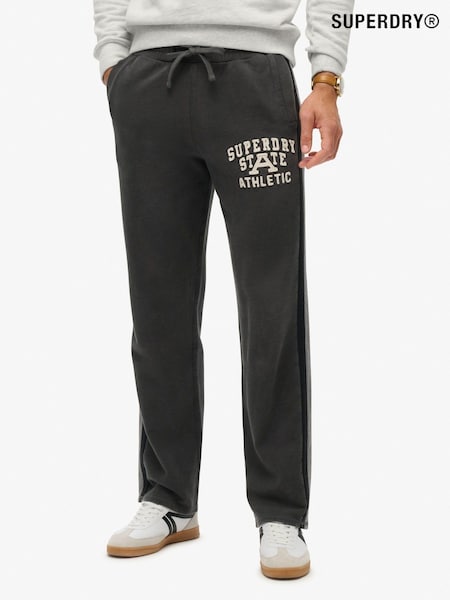 Superdry Washed Black 100% Cotton Vintage Athletic Joggers (672255) | €99
