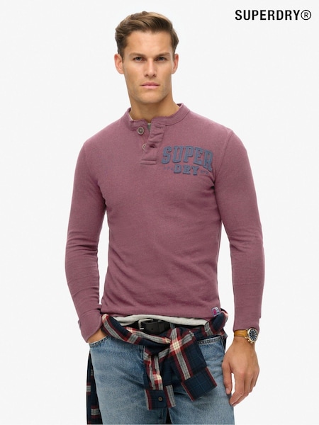 Superdry Burg Grandad Vintage Athletic Long Sleeve 100% Cotton T-Shirt (672271) | €76