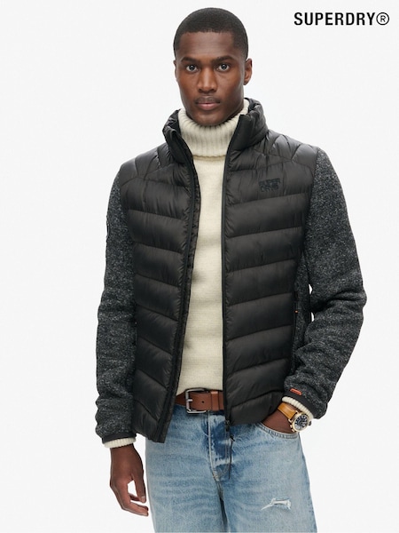 Superdry Black Storm Knit Hybrid Padded Jacket (672338) | €152