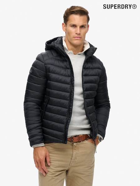 Superdry Eclipse Navy Hooded Fuji Sport Padded Coat Jacket (672339) | 247 QAR