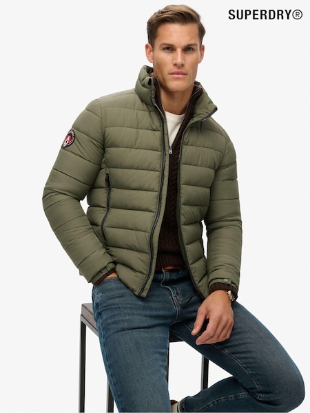 Пильний оливково-зелений - Superdry Fuji Emb стьобана куртка (672442) | 6 008 грн