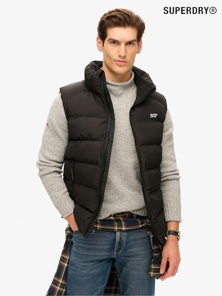 Superdry Black Sports Puffer Gilet (672614) | €64