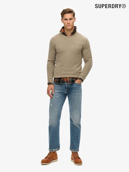 Light Maro Marl - Superdry Croială slim fit Esențiale Guler rotund Pulover (672664) | 210 LEI