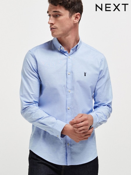 Svetlo modra - Standardni kroj - Long Sleeve Stretch Oxford Shirt (672808) | € 13