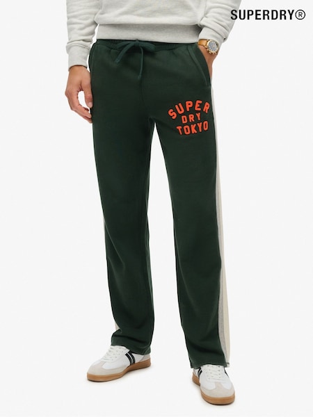 Superdry Academy Dark Green 100% Cotton Vintage Athletic Joggers (672828) | €99
