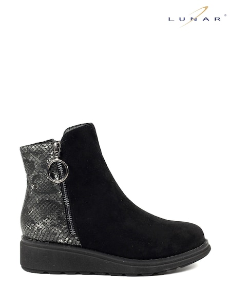 Lunar Alder Wedge Black Ankle Boots (672948) | €46
