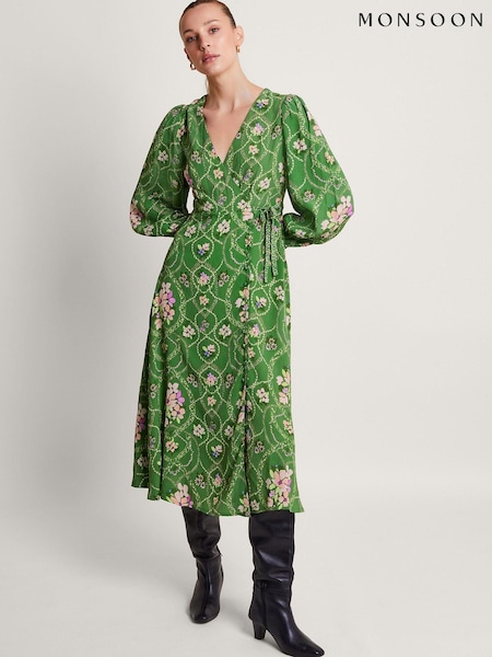 Monsoon Green Kira Wrap Dress (673787) | €63