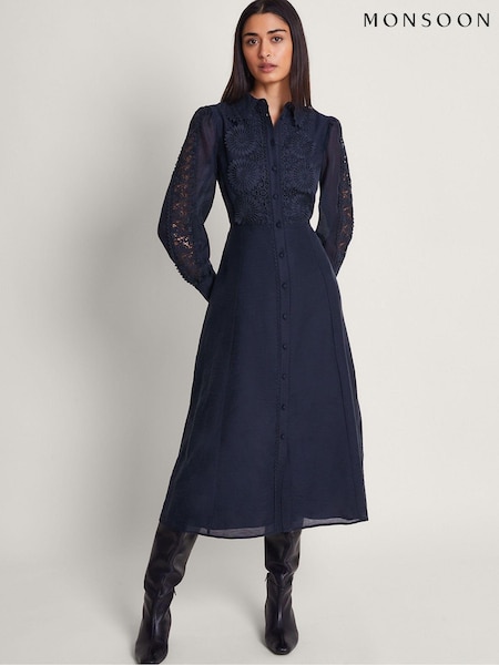 Monsoon Abi Lace Shirt Dress (674217) | 459 LEI