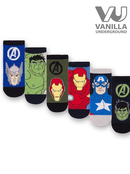 Vanilla Underground Black Marvel Boys Character Socks 6 Pack (674550) | € 22