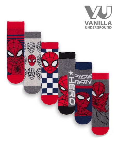 En color rojo de Spider-Man - Vanilla Underground Boys Character Socks 6 Pack (674566) | 20 €