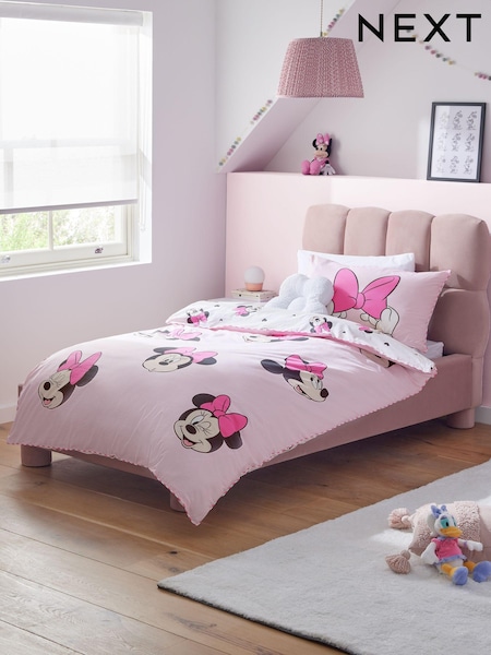 Pink Disney Minnie Mouse 100% Cotton Duvet Cover and Pillowcase Set (674685) | $47 - $54