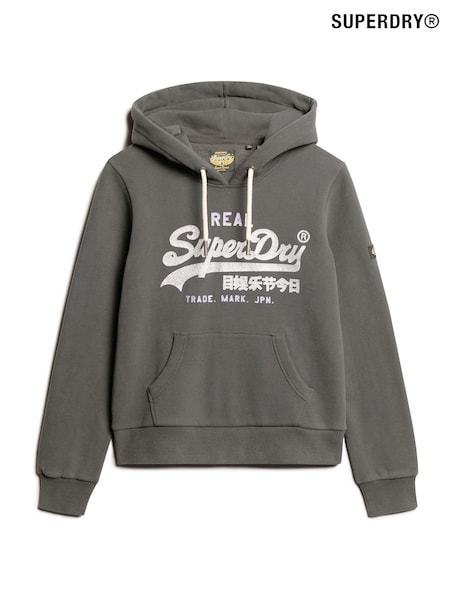 Superdry Washed Black Embellished Vl Graphic Hoodie (674942) | R$ 590
